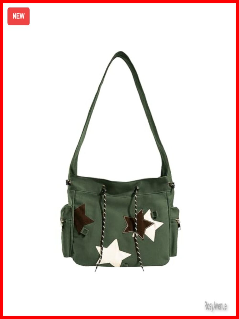 Canvas Messenger Bag Star Crossbody Purse Hobo Shoulder Handbag